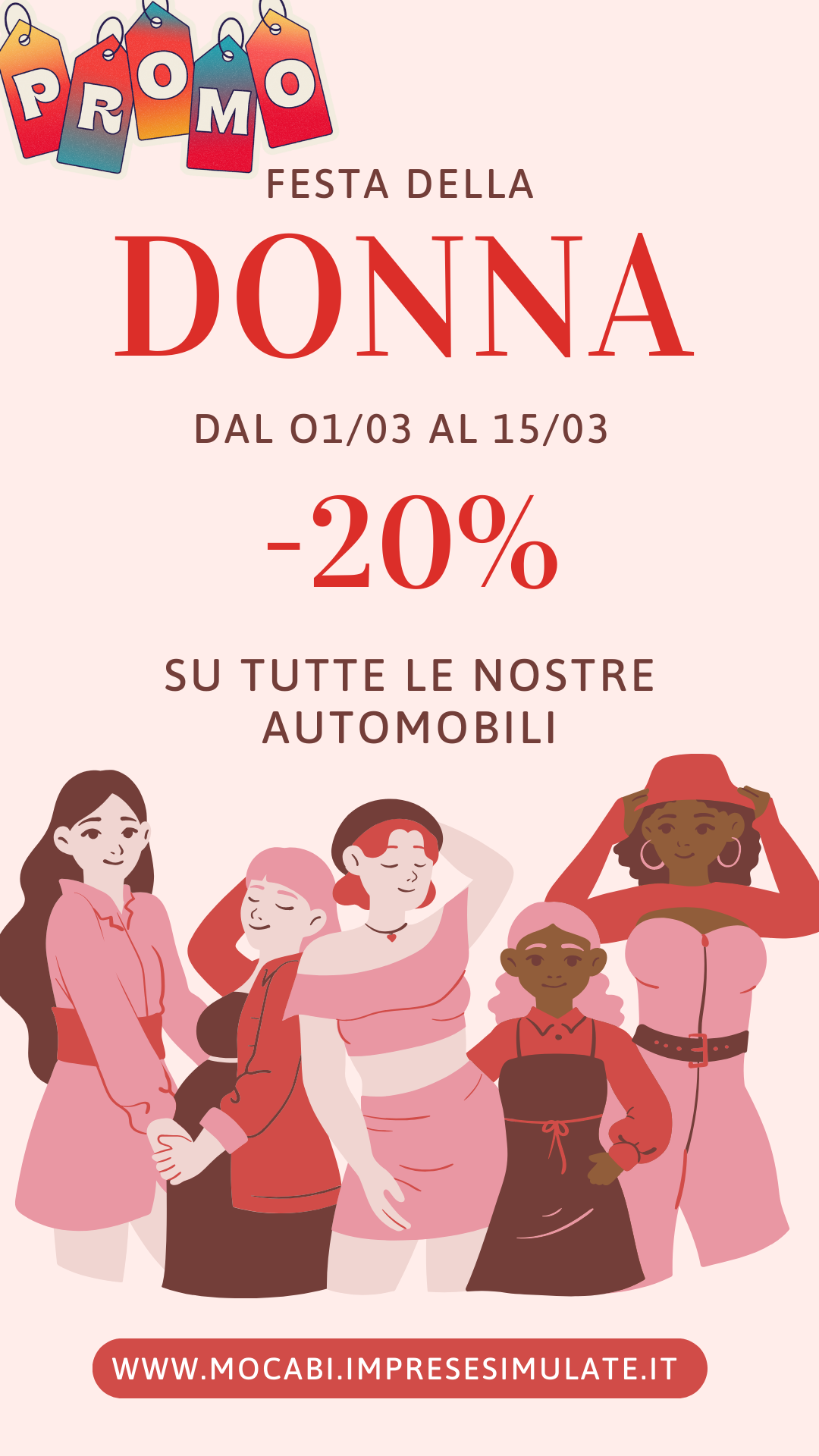 Festa della Donna Promozione Illustrazione Rosa Rosso La tua Storia